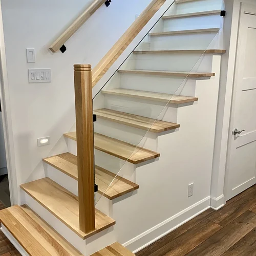 Plancher EXO concept escalier rampe verre construction 1